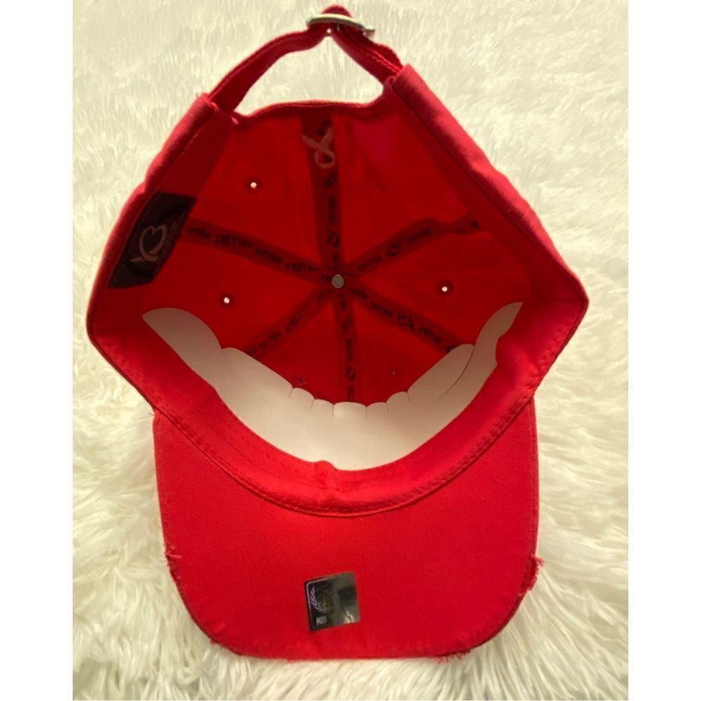 NWT KBETHOS OS Woman’s Pink Factory Distressed Cancer Awareness Cap - Picture 6 of 8